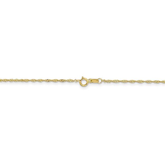 Children's 1.1mm, 10k Yellow Gold, Singapore Chain Necklace, 14 Inch - Picture 4 of 8